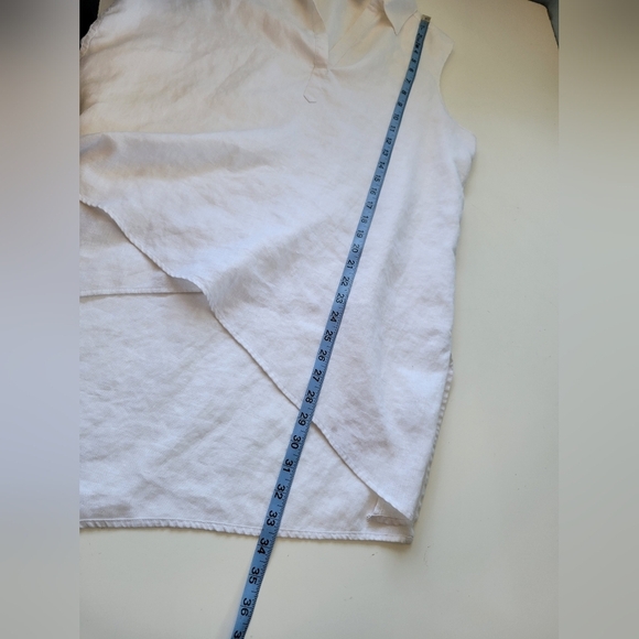Chico's Linen Non-iron Lagenlook Tunic Tp Size 2 Large White - Picture 7 of 7